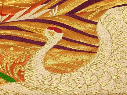 平和屋本店●色打掛　和装　婚礼　結婚式　花嫁　神社挙式　唐織　飛鶴立波文　金銀糸　逸品　AABK8362fw