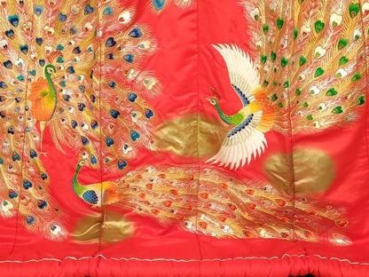 平和屋本店●色打掛　和装　婚礼　結婚式　花嫁　神社挙式　刺繍　孔雀文　暈し染め　金銀糸　金彩　逸品　AABK8364fw