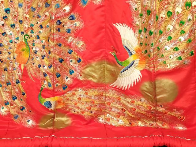 平和屋本店●色打掛　和装　婚礼　結婚式　花嫁　神社挙式　刺繍　孔雀文　暈し染め　金銀糸　金彩　逸品　AABK8364fw