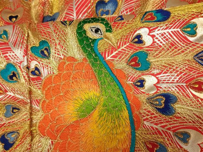平和屋本店●色打掛　和装　婚礼　結婚式　花嫁　神社挙式　刺繍　孔雀文　暈し染め　金銀糸　金彩　逸品　AABK8364fw