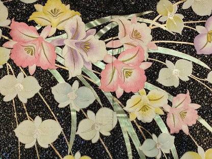 平和屋本店●色打掛　和装　婚礼　結婚式　花嫁　神社挙式　刺繍　枝垂れ花文　黒地　金糸　金銀彩　逸品　AABK8369fw