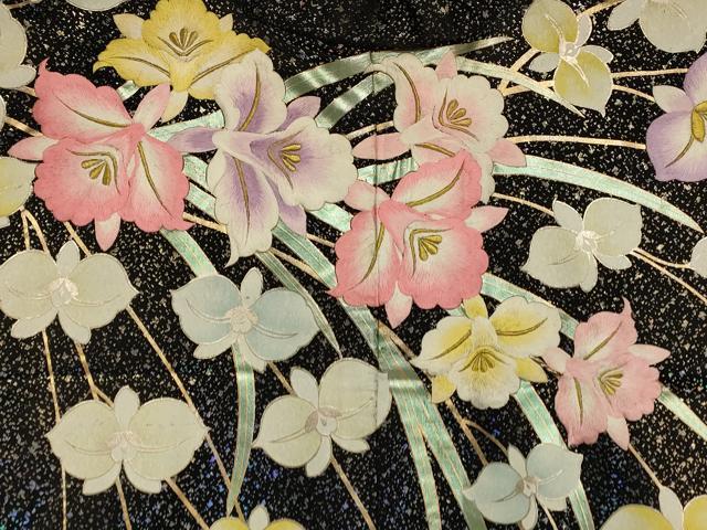 平和屋本店●色打掛　和装　婚礼　結婚式　花嫁　神社挙式　刺繍　枝垂れ花文　黒地　金糸　金銀彩　逸品　AABK8369fw