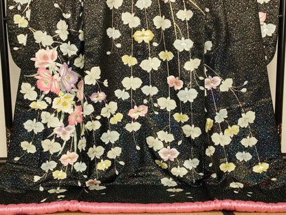 平和屋本店●色打掛　和装　婚礼　結婚式　花嫁　神社挙式　刺繍　枝垂れ花文　黒地　金糸　金銀彩　逸品　AABK8369fw