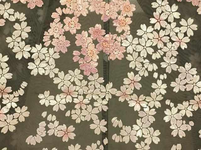 平和屋本店●夏物　お引きずり・お引き摺り・引き振袖　和装　結婚式　舞妓　芸妓　芸者　衣装　オーガンジー　舞桜文　AABK8372fw
