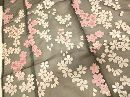 平和屋本店●夏物　お引きずり・お引き摺り・引き振袖　和装　結婚式　舞妓　芸妓　芸者　衣装　オーガンジー　舞桜文　AABK8372fw