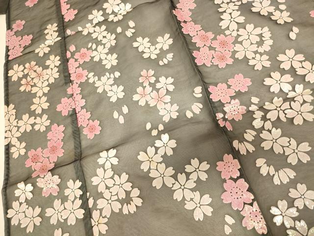 平和屋本店●夏物　お引きずり・お引き摺り・引き振袖　和装　結婚式　舞妓　芸妓　芸者　衣装　オーガンジー　舞桜文　AABK8372fw