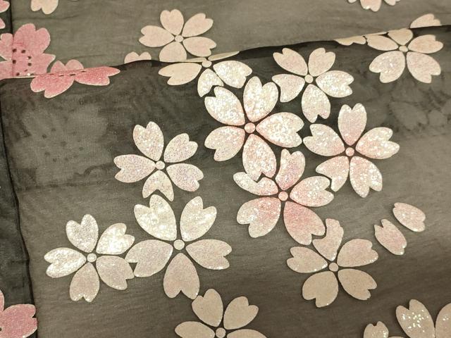 平和屋本店●夏物　お引きずり・お引き摺り・引き振袖　和装　結婚式　舞妓　芸妓　芸者　衣装　オーガンジー　舞桜文　AABK8372fw