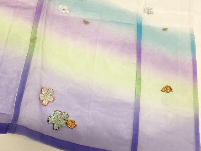 平和屋本店●夏物 お引きずり・お引き摺り・引き振袖 和装 結婚式 舞妓 芸妓 芸者 衣装 オーガンジー 舞花文 金銀彩 金糸 AABK8378fw