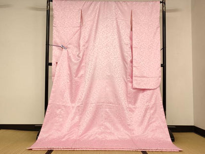 平和屋本店●お引きずり・お引き摺り・引き振袖　和装　結婚式　舞妓　芸妓　芸者　衣装　舞桜地紋　鴇色　AABK8380fw