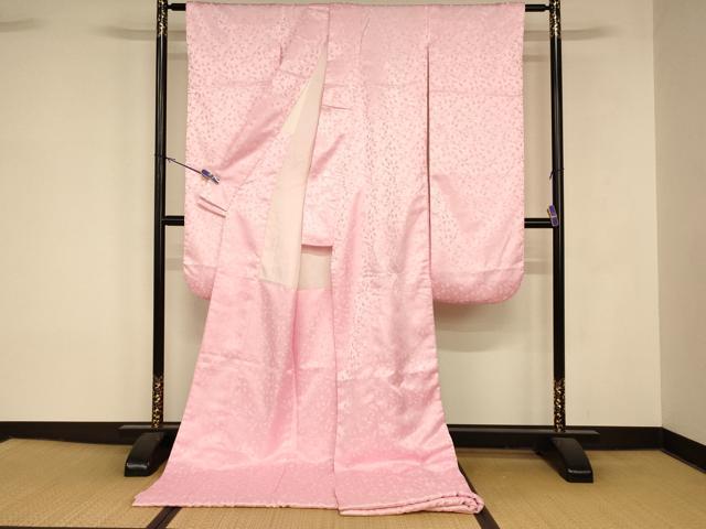 平和屋本店●お引きずり・お引き摺り・引き振袖　和装　結婚式　舞妓　芸妓　芸者　衣装　舞桜地紋　鴇色　AABK8380fw