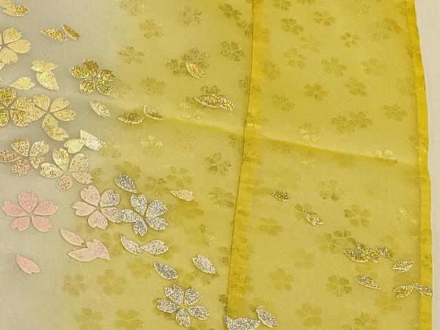 平和屋本店●夏物 お引きずり・お引き摺り・引き振袖 和装 結婚式 舞妓 芸妓 芸者 衣装 オーガンジー 舞桜文 暈し染め 金銀彩 AABK8381fw