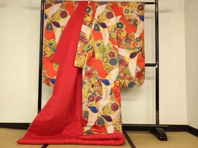 平和屋本店●色打掛　和装　婚礼　結婚式　花嫁　神社挙式　唐織　飛鶴辻が花文　金銀糸　逸品　AABK8390fw