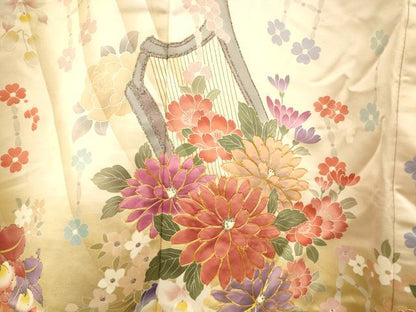 平和屋本店●色打掛　和装　婚礼　結婚式　花嫁　神社挙式　駒刺繍　茶器草花文　ラインストーン　暈し染め　金銀彩　逸品　AABK8392fw