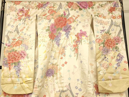 平和屋本店●色打掛　和装　婚礼　結婚式　花嫁　神社挙式　駒刺繍　茶器草花文　ラインストーン　暈し染め　金銀彩　逸品　AABK8392fw