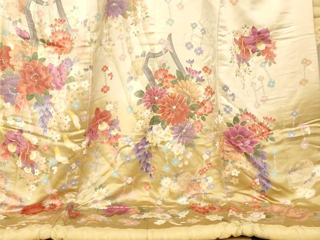 平和屋本店●色打掛　和装　婚礼　結婚式　花嫁　神社挙式　駒刺繍　茶器草花文　ラインストーン　暈し染め　金銀彩　逸品　AABK8392fw