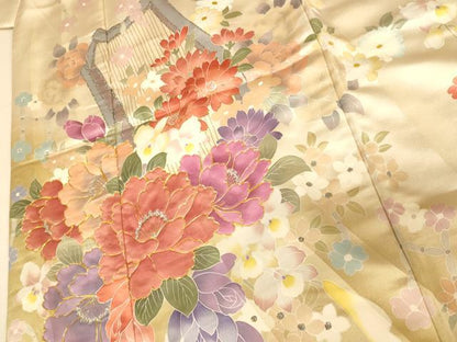 平和屋本店●色打掛　和装　婚礼　結婚式　花嫁　神社挙式　駒刺繍　茶器草花文　ラインストーン　暈し染め　金銀彩　逸品　AABK8392fw
