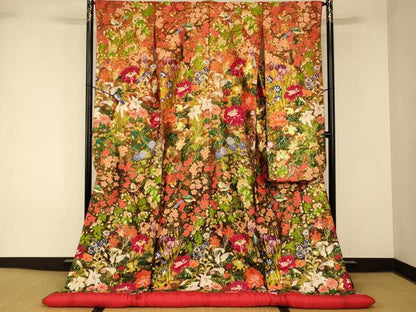 平和屋本店●色打掛　和装　婚礼　結婚式　花嫁　神社挙式　唐織　枝梅花鳥文　金糸　逸品　AABK8393fw