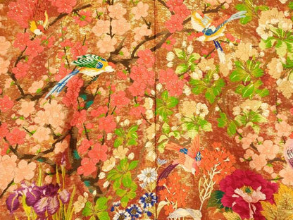 平和屋本店●色打掛　和装　婚礼　結婚式　花嫁　神社挙式　唐織　枝梅花鳥文　金糸　逸品　AABK8393fw