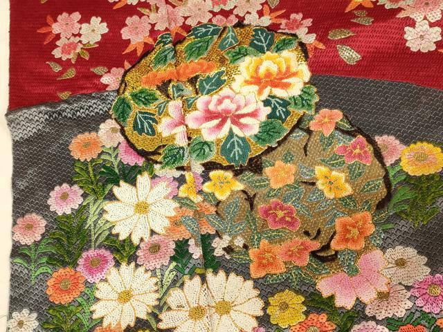 平和屋本店●中国三大刺繍 相良刺繍 手刺繍 絽刺し 区限刺繍 色打掛 仮絵羽 和装 婚礼 結婚式 花嫁 神社挙式 駒刺繍 金銀糸 AABK8394fw
