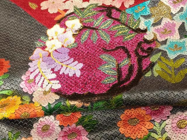 平和屋本店●中国三大刺繍 相良刺繍 手刺繍 絽刺し 区限刺繍 色打掛 仮絵羽 和装 婚礼 結婚式 花嫁 神社挙式 駒刺繍 金銀糸 AABK8394fw