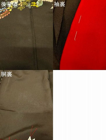 平和屋本店●中国三大刺繍 相良刺繍 お引きずり・お引き摺り・引き振袖 仮絵羽 和装 結婚式 舞妓 芸妓 芸者 衣装 金糸 逸品 AABK8397fw