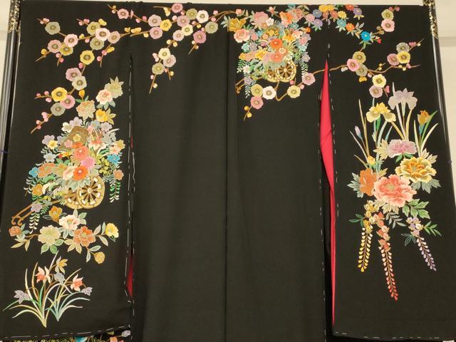 平和屋本店●中国三大刺繍 相良刺繍 お引きずり・お引き摺り・引き振袖 仮絵羽 和装 結婚式 舞妓 芸妓 芸者 衣装 金糸 逸品 AABK8397fw