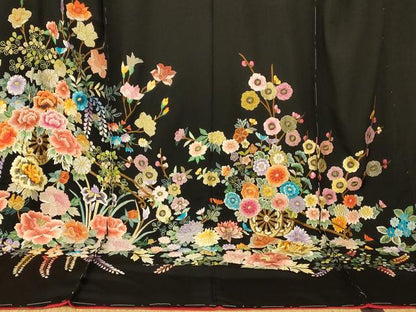 平和屋本店●中国三大刺繍 相良刺繍 お引きずり・お引き摺り・引き振袖 仮絵羽 和装 結婚式 舞妓 芸妓 芸者 衣装 金糸 逸品 AABK8397fw