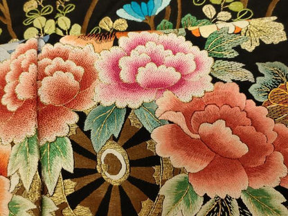 平和屋本店●中国三大刺繍 相良刺繍 お引きずり・お引き摺り・引き振袖 仮絵羽 和装 結婚式 舞妓 芸妓 芸者 衣装 金糸 逸品 AABK8397fw