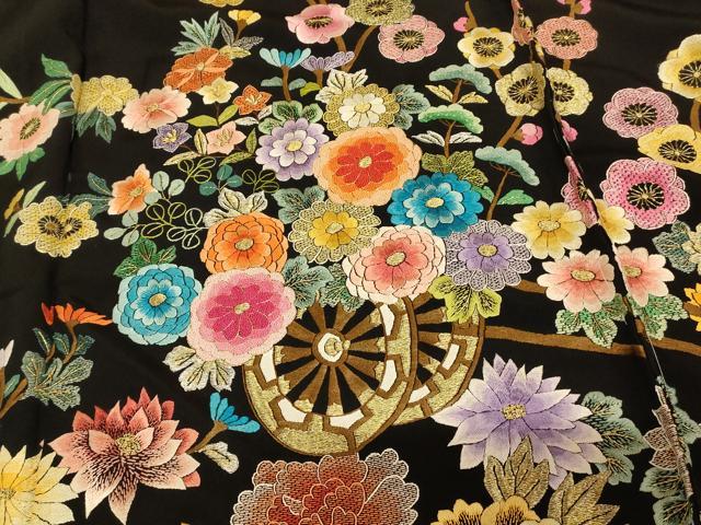 平和屋本店●中国三大刺繍 相良刺繍 お引きずり・お引き摺り・引き振袖 仮絵羽 和装 結婚式 舞妓 芸妓 芸者 衣装 金糸 逸品 AABK8397fw