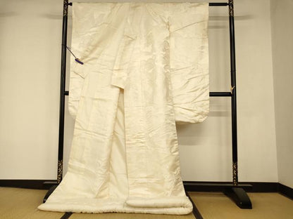 平和屋本店●白打掛　白無垢　和装　婚礼　結婚式　花嫁　神社挙式　飛鶴松風景地紋　逸品　AABK8399fw