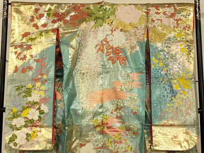 平和屋本店●色打掛　和装　婚礼　結婚式　花嫁　神社挙式　唐織　四季百花流水文　牡丹　金銀糸　逸品　AABK8404fw