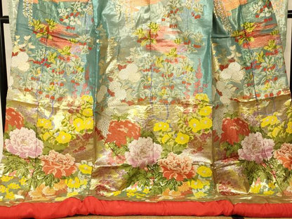 平和屋本店●色打掛　和装　婚礼　結婚式　花嫁　神社挙式　唐織　四季百花流水文　牡丹　金銀糸　逸品　AABK8404fw