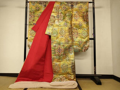 平和屋本店●色打掛　和装　婚礼　結婚式　花嫁　神社挙式　唐織　正倉院花文　金銀糸　逸品　AABK8406fw