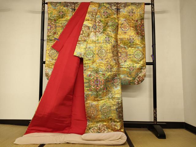 平和屋本店●色打掛　和装　婚礼　結婚式　花嫁　神社挙式　唐織　正倉院花文　金銀糸　逸品　AABK8406fw