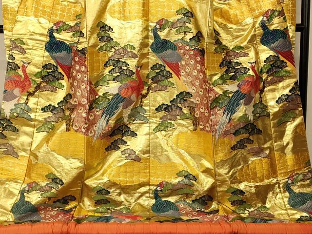 平和屋本店●色打掛　和装　婚礼　結婚式　花嫁　神社挙式　唐織　孔雀雲取り松文　金糸　逸品　AABK8407fw