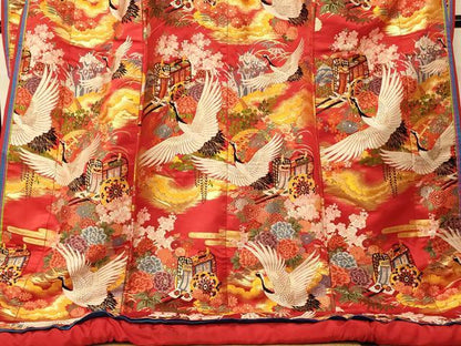 平和屋本店●色打掛　和装　婚礼　結婚式　花嫁　神社挙式　唐織　飛鶴御所車松竹梅文　金銀糸　逸品　AABK8408fw