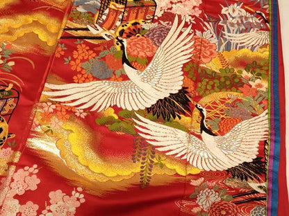 平和屋本店●色打掛　和装　婚礼　結婚式　花嫁　神社挙式　唐織　飛鶴御所車松竹梅文　金銀糸　逸品　AABK8408fw