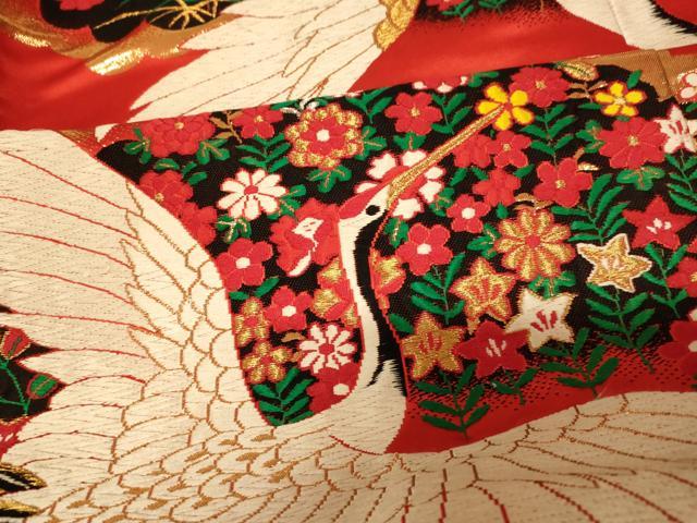 平和屋本店●色打掛　和装　婚礼　結婚式　花嫁　神社挙式　唐織　飛鶴草花雲取り文　金銀糸　逸品　AABK8410fw