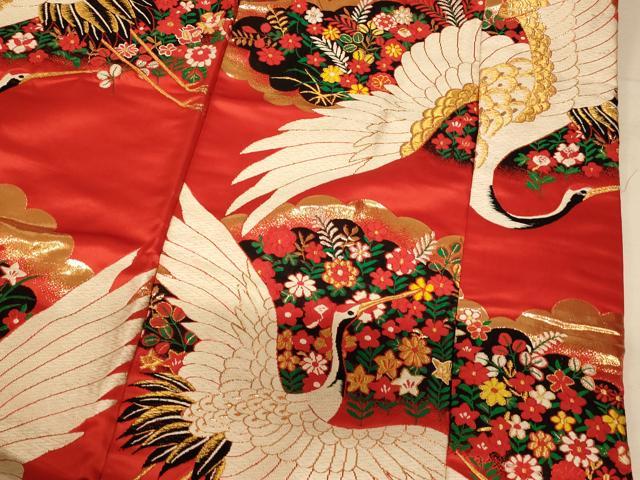 平和屋本店●色打掛　和装　婚礼　結婚式　花嫁　神社挙式　唐織　飛鶴草花雲取り文　金銀糸　逸品　AABK8410fw
