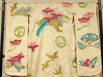 平和屋本店●色打掛　和装　婚礼　結婚式　花嫁　神社挙式　総刺繍　花鳥渡り舟文　金銀糸　逸品　AABK8414fw