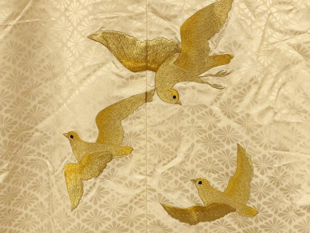 平和屋本店●色打掛　和装　婚礼　結婚式　花嫁　神社挙式　総刺繍　花鳥渡り舟文　金銀糸　逸品　AABK8414fw