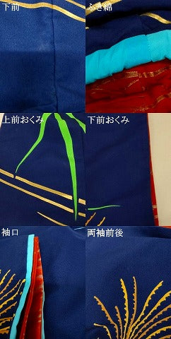 平和屋本店●お引きずり・お引き摺り　訪問着　和装　舞台　舞妓　芸妓　芸者　衣装　草花文　金彩　AABK8416fw