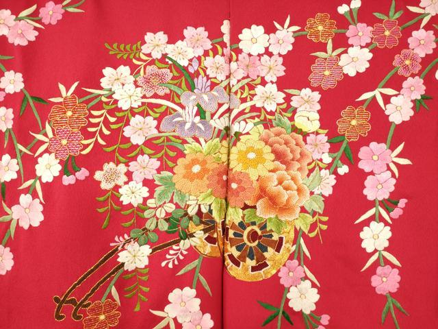 平和屋本店●中国三大刺繍 相良刺繍 お引きずり・お引き摺り・引き振袖 仮絵羽 和装 結婚式 舞妓 芸妓 芸者 衣装 駒刺繍 逸品 AABK8418fw