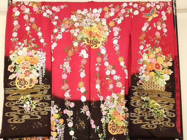 平和屋本店●中国三大刺繍 相良刺繍 お引きずり・お引き摺り・引き振袖 仮絵羽 和装 結婚式 舞妓 芸妓 芸者 衣装 駒刺繍 逸品 AABK8418fw