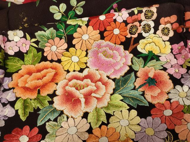 平和屋本店●中国三大刺繍 相良刺繍 お引きずり・お引き摺り・引き振袖 仮絵羽 和装 結婚式 舞妓 芸妓 芸者 衣装 駒刺繍 逸品 AABK8418fw