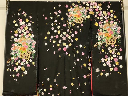 平和屋本店●中国三大刺繍 相良刺繍 お引きずり・お引き摺り・引き振袖 仮絵羽 和装 結婚式 舞妓 芸妓 芸者 衣装 駒刺繍 逸品 AABK8419fw