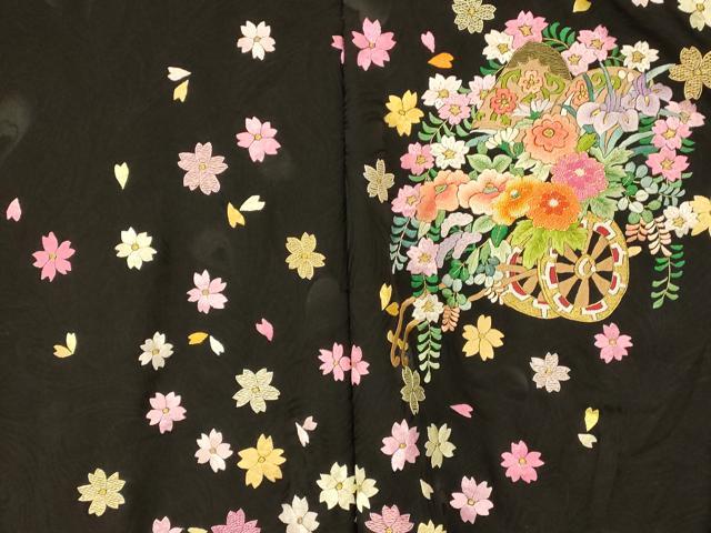 平和屋本店●中国三大刺繍 相良刺繍 お引きずり・お引き摺り・引き振袖 仮絵羽 和装 結婚式 舞妓 芸妓 芸者 衣装 駒刺繍 逸品 AABK8419fw