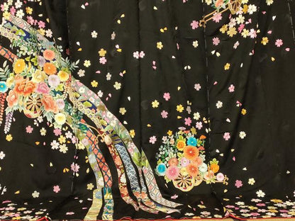 平和屋本店●中国三大刺繍 相良刺繍 お引きずり・お引き摺り・引き振袖 仮絵羽 和装 結婚式 舞妓 芸妓 芸者 衣装 駒刺繍 逸品 AABK8419fw