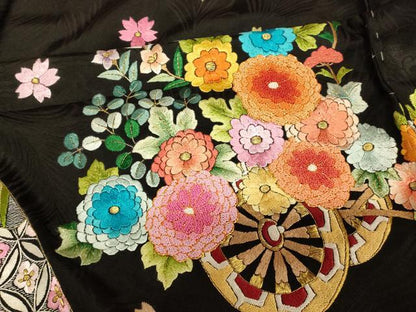 平和屋本店●中国三大刺繍 相良刺繍 お引きずり・お引き摺り・引き振袖 仮絵羽 和装 結婚式 舞妓 芸妓 芸者 衣装 駒刺繍 逸品 AABK8419fw