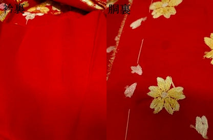 平和屋本店●中国三大刺繍　相良刺繍 手刺繍　色打掛　仮絵羽　和装　婚礼　結婚式 花嫁 神社挙式 駒刺繍 金銀糸 金通し地 逸品 AABK8421fw